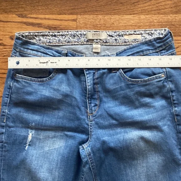 Vintage America Jeans Sz 10 medium wash EC floral inside band very cute! Spring - Picture 7 of 10